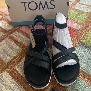 TOMS Black Strappy Women's Sandals